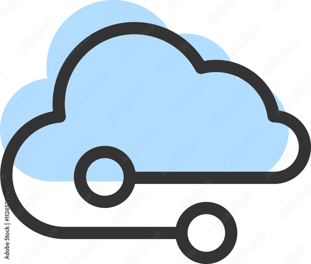 Poster cloud storage and data transfer vector icon. computing service and network related line icons. datab