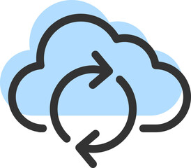 Cloud Storage And Data Transfer Vector Icon. Computing Service And Network Related Line Icons. Database And Server, Cyber Security, Digital Transformation.