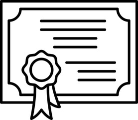 Quality certificate icon. Graduation degree diploma of university, college, school, other education training or course. Achievement or award document badge.