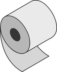 Toilet paper roll or tube icon design, template for wc. Bathroom hygiene icons, kitchen cleaning towel. Blank soft scroll product.