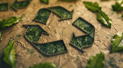 A closeup of a product label shows the recycling logo indicating that the material used in the packaging has been sourced from recycled materials as part of the companys sustainable