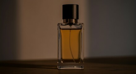 Close-Up of Minimalist Perfume Bottle: Simplicity and Elegance with Soft Blurred Bokeh