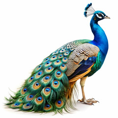 Obraz premium picture of peacock in white background