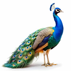 Obraz premium picture of peacock in white background