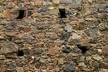 Close-up of a stone wall in Colonia del Sacramento, Uruguay