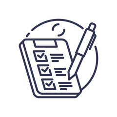 Checklist and pen symbolize content verification and accuracy.