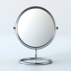 Fototapeta premium Mirror isolated on white background, emphasizing interior design, home decor, and product display concepts.