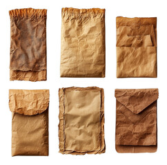 Vintage Crumpled Brown Paper Envelopes Papers Grunge Texture Background