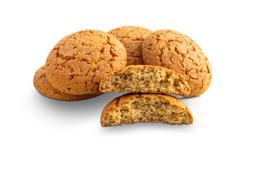 Fresh oatmeal cookies. Isolation on a transparent background.