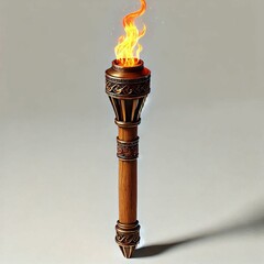 wooden torch fire medieval