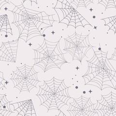 Obraz premium Seamless vector pattern spider web line vector graphic