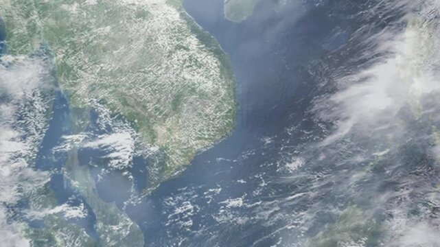 Zooming in on Da Lat, Vietnam frome space - Perfect for Travel Intros and Backgrounds. Realistic 3D Animation.