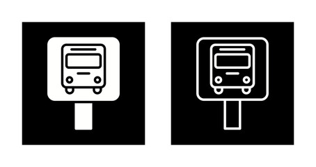 Obraz premium Bus Stop Icon Design