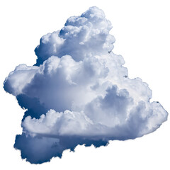 White Fluffy Cumulus Cloud: A majestic cumulus cloud floats serenely against a bright blue sky, its fluffy white form resembling a cottony dream.