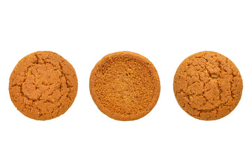 Fresh oatmeal cookies. Isolation on a transparent background.