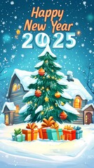 Obraz premium 2025 Christmas gift background image