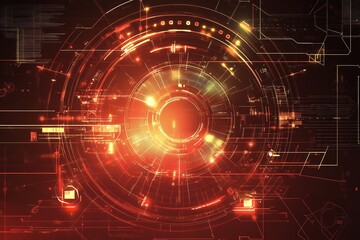 Obraz premium PowerPoint presentation template for science and technology. Generative Ai