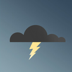 Black storm cloud minimalistic art style