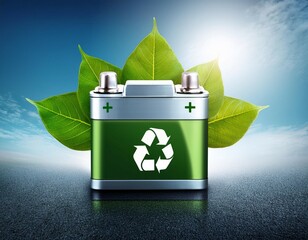 ev car battery with aa and eco friendly cover energy concept