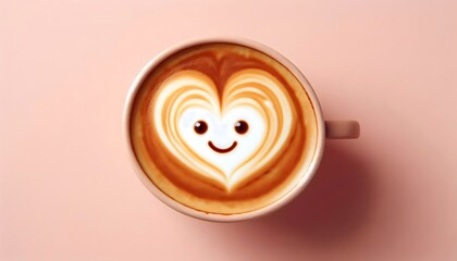 Cup of Coffee with Christmas Tree Foam Art Beside Percent Symbol on Pastel Background - Relaxing Holiday Sales Concept