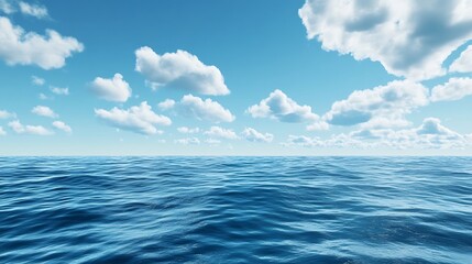 Fototapeta premium Vast Ocean and Cloudscape. Concept of Serenity, Freedom, and Nature.