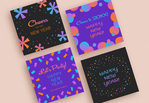 Bright New Year&rsquo;s Eve Social Media Layouts
