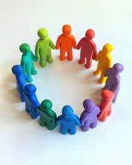 Obraz premium Colorful plasticine team of people working together. Business teamwork and community