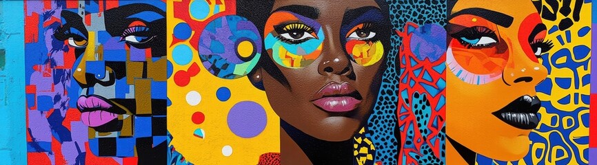 Celebrating women's empowerment a vibrant mural background in an urban setting highlighting influential figures, women's day