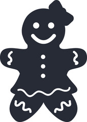 Cute gingerbread girl. Christmas cookie illustration.