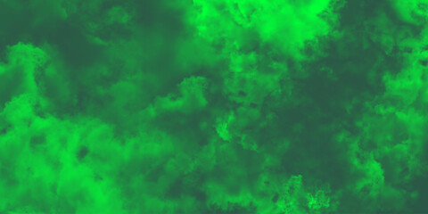 Abstract dynamic texture with soft green clouds on dark background. Defocused Lights and Dust Particles. Dark Green Watercolor Background. Green Watercolor Grunge. Green & dark sky with clouds, 