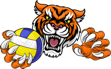 Tiger Volleyball Volley Ball Animal Sports Mascot
