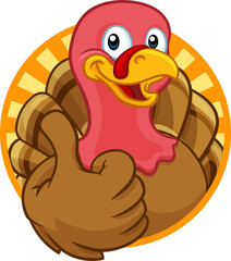 Turkey Thanksgiving or Christmas Cartoon Character
