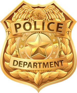 Police Badge Shield Star Sheriff Cop Crest Symbol