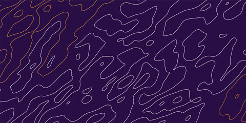 Blue abstract background and white line. and Topographic background and texture, abstract monochrome image. 3D waves. Cartography Background. Map mockup infographics. Wavy backdrop. Cardboard.