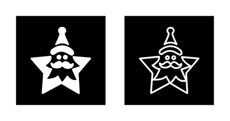 Santa Star Icon Design