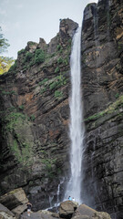 The view of Laxapana Falls in Sri Lanka