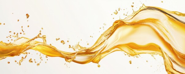Flowing golden fluid with splashing shape background