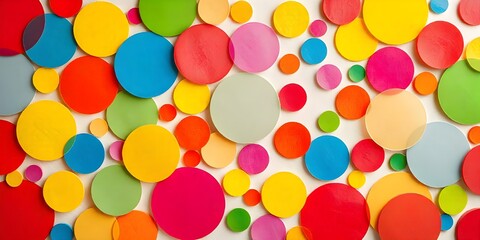 Vibrant Multicolored Paper Circles Abstract Art