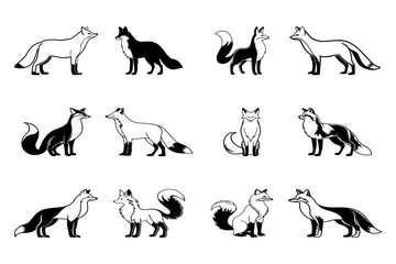 Fox silhouette vector style