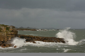 Paysage de tempête en Bretagne-France