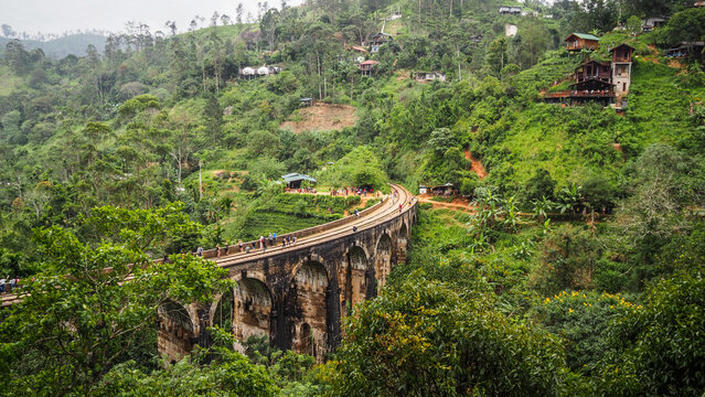 The view of Nine Arches Bridge in Ella, Sri Lanka