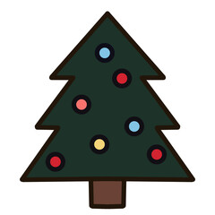 Colorful Christmas Tree Illustration