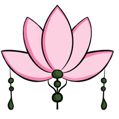 Illustration of Pink Lotus Flower Design