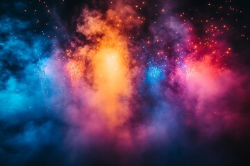 Fototapeta premium Colorful Smoke and Lights in the Sky.