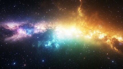 Stunning cosmic galaxy with swirling nebula and bright stars

