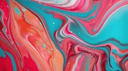 Abstract Swirling Paint Colors Create Vibrant Texture