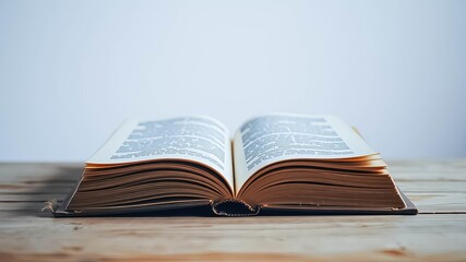 Open book on wooden surface, inviting readers to explore literature and knowledge