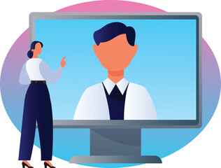 Online Meetup Vector Illustration