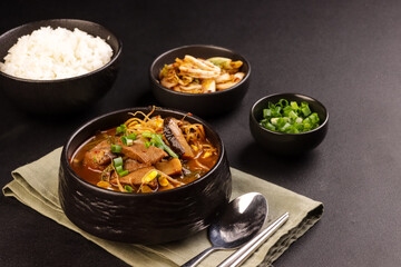 Yukgaejang is a Traditional Korean Spicy Beef Soup. 