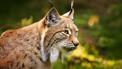 Obraz premium eurasian lynx close up in natural habitat
